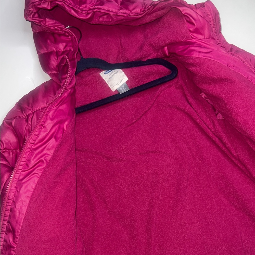 Girls Old Navy Fuchsia Puffer Jacket size 14 - Picture 6 of 8